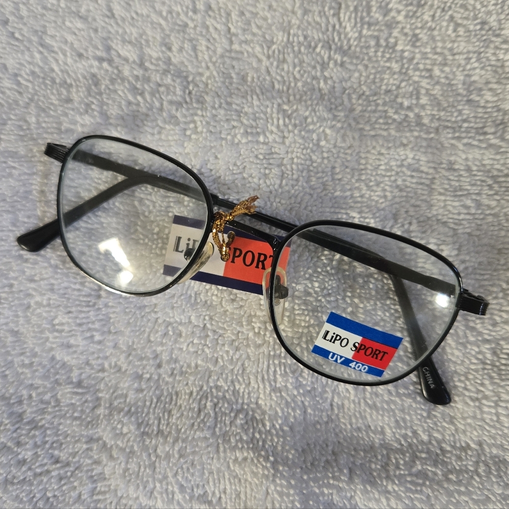 Lipo Sport Women's Black Metal Frame UV Glasses